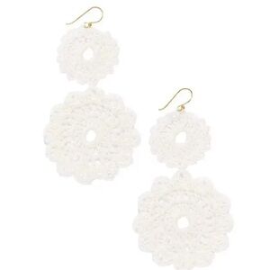 Roberta Roller Rabbit Macrame Earrings - white